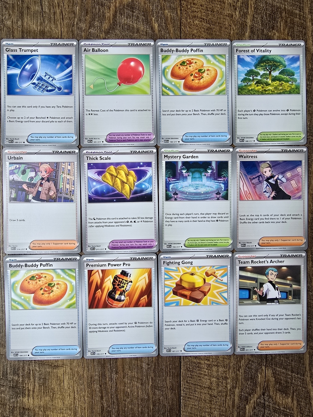 Pokemon Trainer Card Lot - 12 Card Bundle